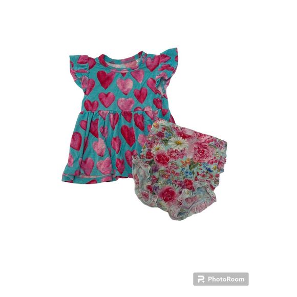 Posh Peanut Queen of Hearts Bummie Set 6-12 Months - Picture 1 of 8